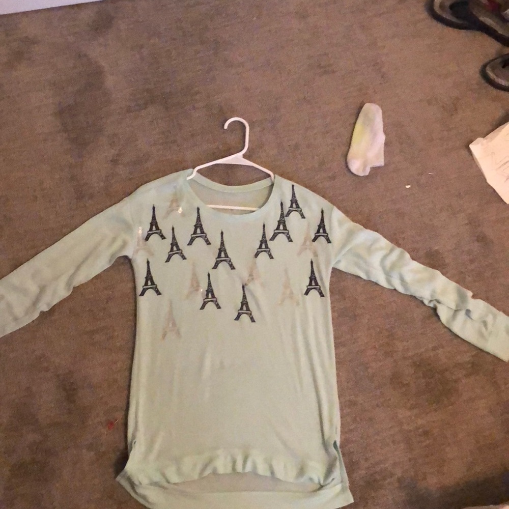 Blue Paris shirt, long sleeved